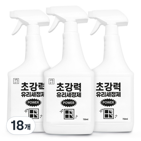 생활공식 초강력 파워 유리세정제, 750ml, 18개