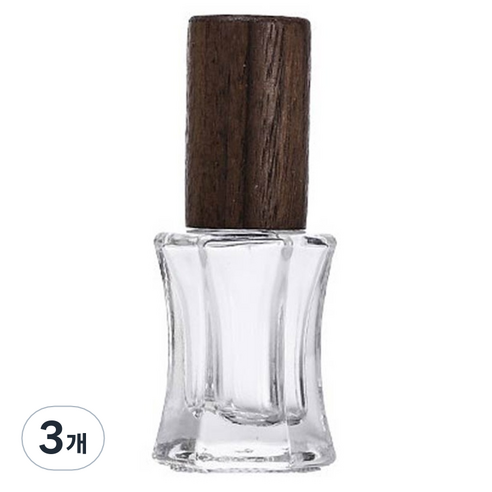 엘라라 예쁜 투명한 향수 공병 5ml, 3개, 슬림 호두 뚜껑