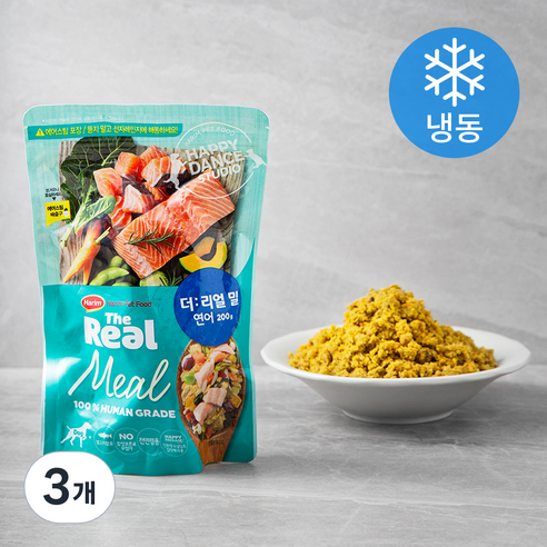 하림펫푸드 강아지 더리얼 밀 연어 소프트사료 (냉동), 200g, 3개