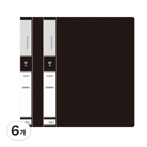A4 세로형 링 클리어화일 80p, 검정색, 6개