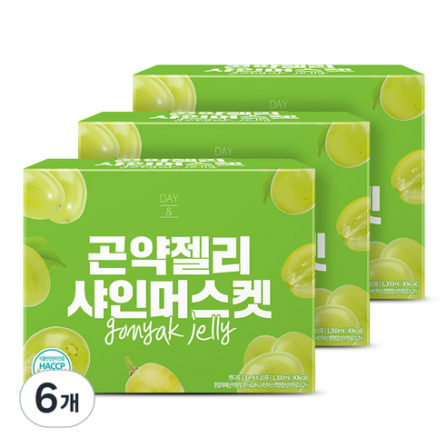참앤들황토농원 데이앤 곤약젤리 샤인머스캣 10개입, 1.3L, 6개