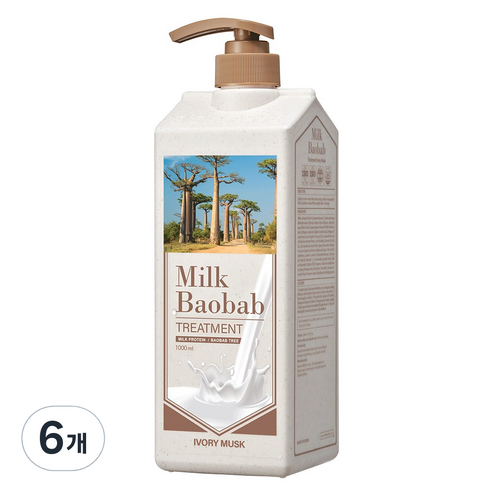 밀크바오밥 트리트먼트 아이보리머스크향, 1000ml, 6개