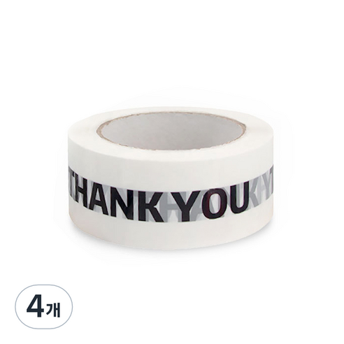 에이러블 포장용 박스테이프 45mm x 100m B0210, 1 로고 블랙화이트, 4개