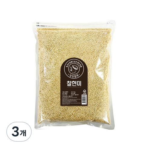 싱싱잡곡 찰현미, 5kg, 3개