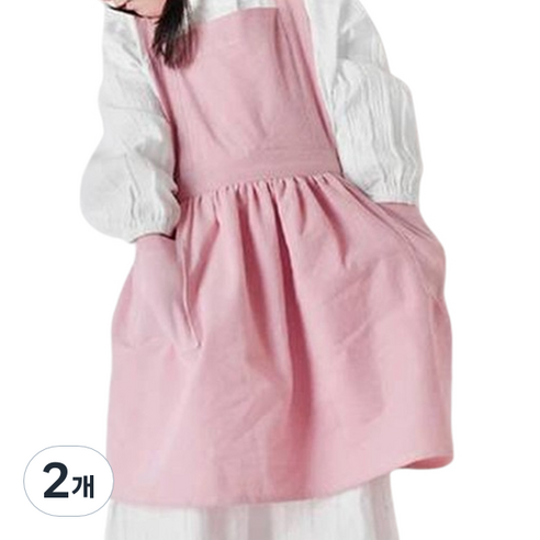 젊은이마켓 어린이앞치마, 핑크, 2개