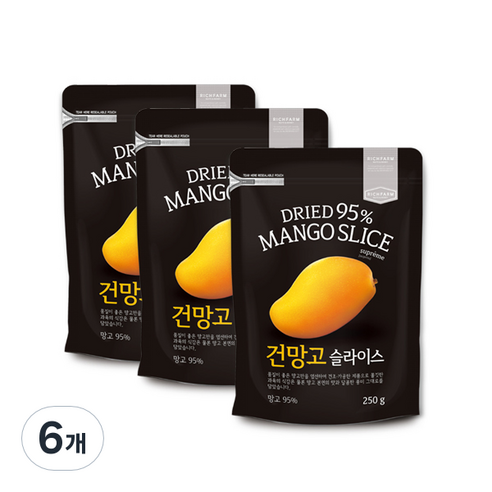 리치팜너트 건망고 슬라이스, 250g(1개), 6개