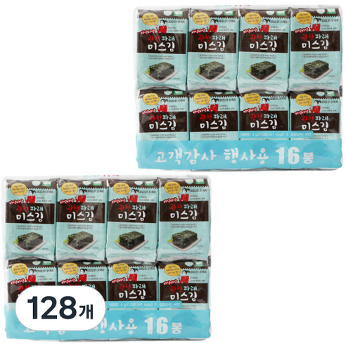 미스김 광천 파래 도시락김, 4g, 128개