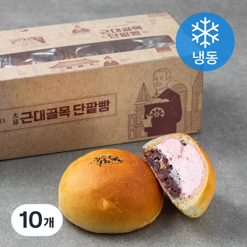 근대골목단팥빵 사랑빵손님 딸기 생크림 단팥빵 (냉동), 135g, 10개