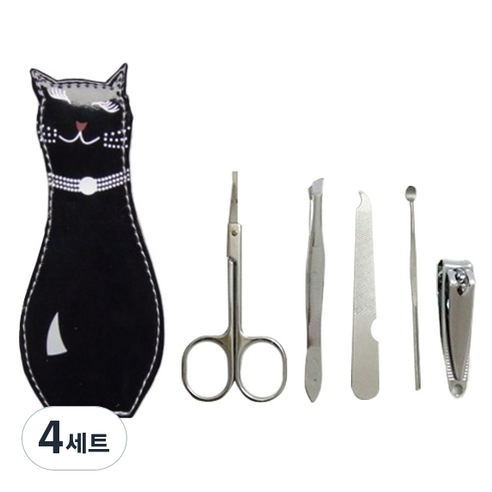 므뮤 고양이 손톱깎이 5종 세트, 4세트, 블랙