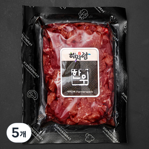해자람 한우 정육 2등급 국거리용 (냉장), 400g, 5개