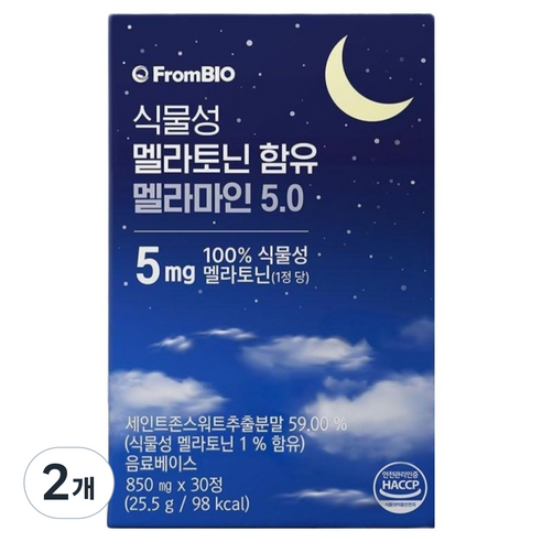 프롬바이오 식물성 멜라토닌 함유 멜라마인 5.0, 30정, 2개
