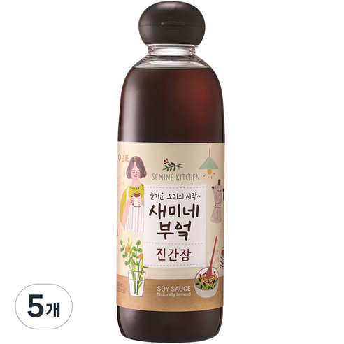 샘표 새미네부엌 진간장, 830ml, 5개