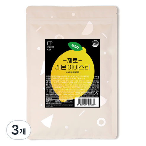 스위트컵 제로 레몬 아이스티 파우더, 500g, 1개입, 3개