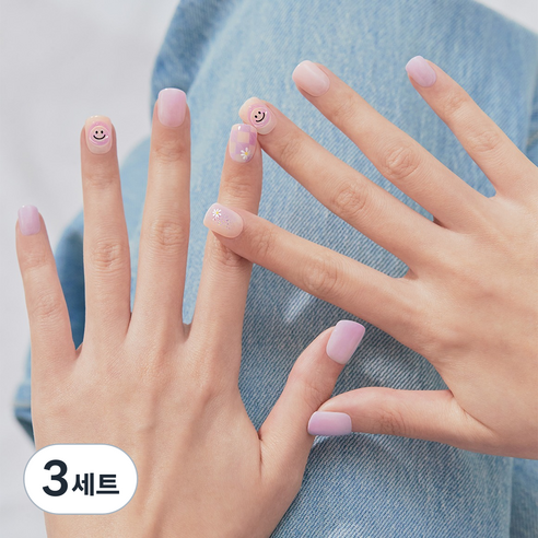데싱디바 매직프레스 네일팁 30p 세트 숏 스퀘어, 샤이 스마일, 3개
