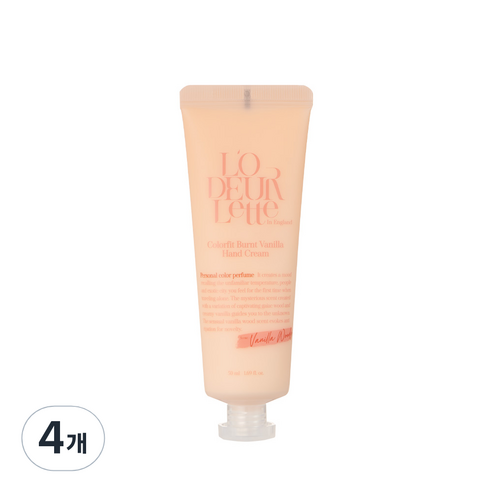 로더렛 컬러핏 번트 핸드 크림 바닐라 우디, 50ml, 4개