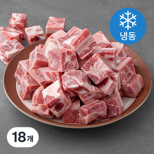 국제식품 수입 돈갈비 찜용 3 x 3 x 3 cm (냉동), 1kg, 18개