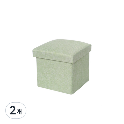 마켓A 접이식 수납 의자 보관함 L, 민트, 2개