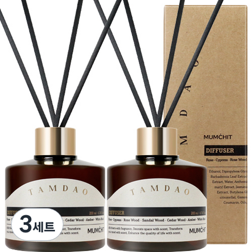멈칫 바이오톡스 디퓨저 200ml x 2개 + 리드스틱 8개, 탐다오, 400ml, 3세트