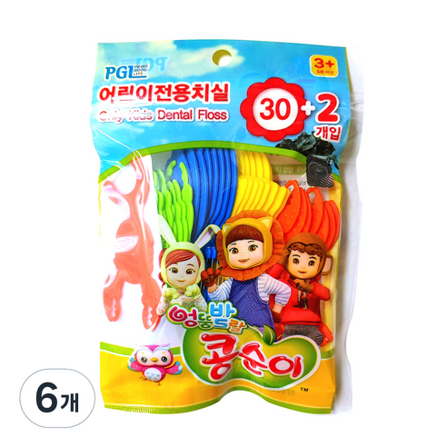 콩순이 어린이 전용 치실, 32개입, 6개