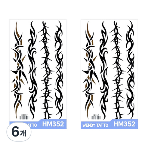 파티복닷컴 중형 타투스티커, 6개, HM352