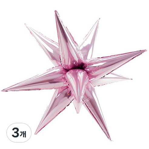 파티팡 원팩 은박풍선 3D별 소, 핑크, 3개
