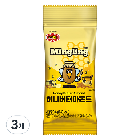 머거본 허니버터 아몬드, 30g, 3개