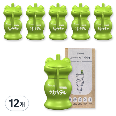 하비비 프리미엄 청개구리 자동 변기세정제, 120g, 12개