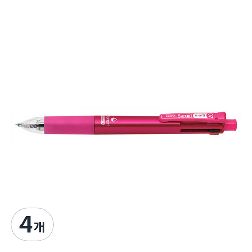 제브라 스라리 멀티펜 B4SA11 0.7mm, 퍼플, 4개
