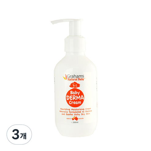 그라함스 베이비 더마 크림, 3개, 200ml