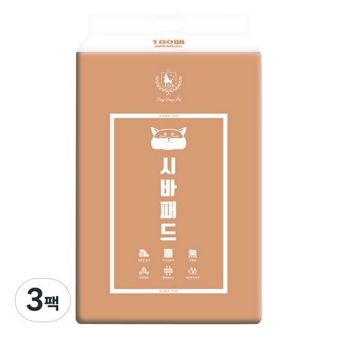 딩동펫 시바 애견 배변패드 레몬향, 100매, 3팩