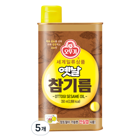 오뚜기옛날 참기름, 350ml, 5개