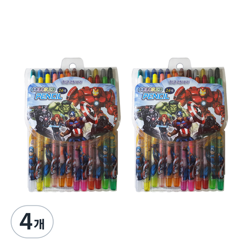 마블 어벤져스 색연필, 4개, 24색