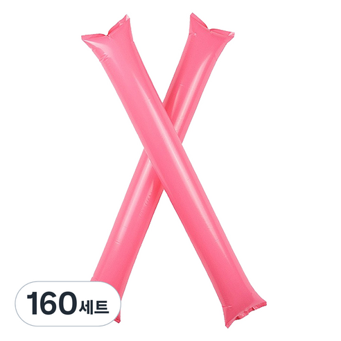 만들하비 컬러 막대 체육대회용 응원풍선 양쪽 세트, 핑크, 160세트