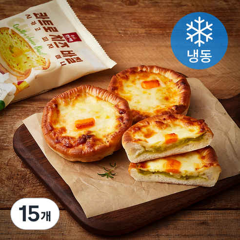 콰트로 치즈 바질 시카고 피자 미니 (냉동), 70g, 1개입, 15개