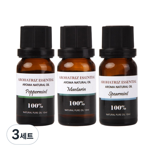 아로하트리즈 에센셜오일 페퍼민트 + 만다린 + 스피아민트, 3세트