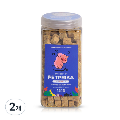 펫프리카 동결건조간식, 연어 + 야채트릿 혼합맛, 140g, 2개