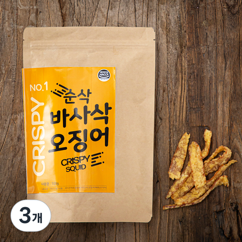 순삭 바사삭 오징어, 100g, 3개