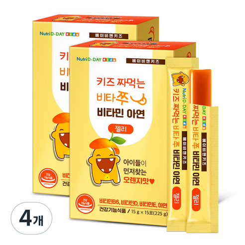 뉴트리디데이 키즈 짜먹는 비타쭈 비타민 아연 젤리 15p, 225g, 1개