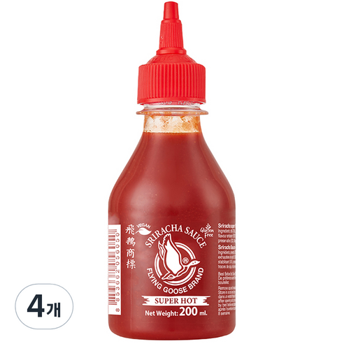 플라잉구스 스리라차 핫 칠리 소스, 200ml, 4개