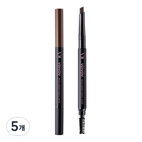 비디보브 메가 브로우 펜슬 오토 0.35g, 3호 다크 브라운, 5개