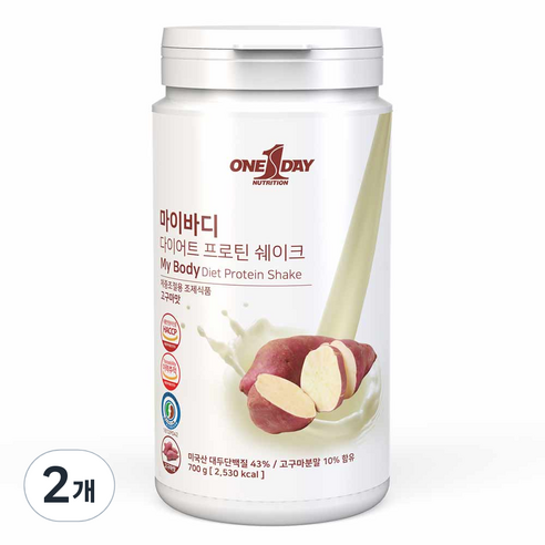원데이뉴트리션 마이바디 다이어트 프로틴 쉐이크 고구마맛, 700g, 2개