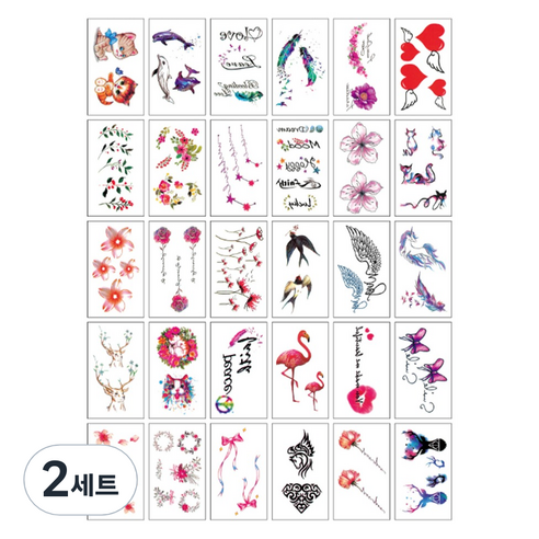 젤루나 트렌디 셀프 할로윈 파티 타투 스티커 30p 세트, 2세트, TS-14