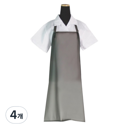에이앤지 우레탄 H형 앞치마 소, 반투명 검정, 4개