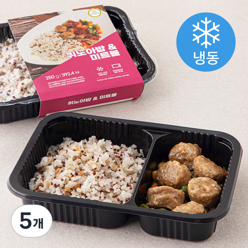 건강한끼 퀴노아밥 & 미트볼 도시락 (냉동), 250g, 5개