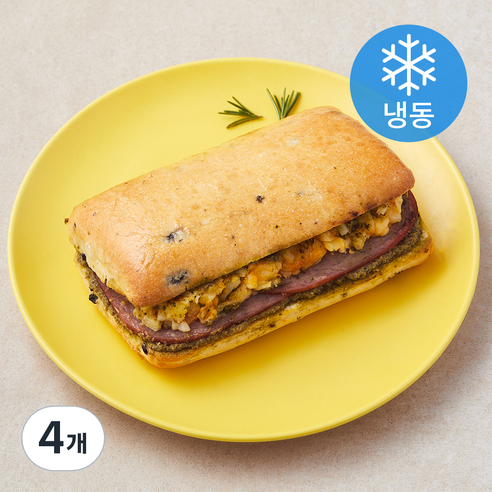 브레밀 바질햄치즈 치아바타 샌드위치 (냉동), 200g, 4개, 1개입