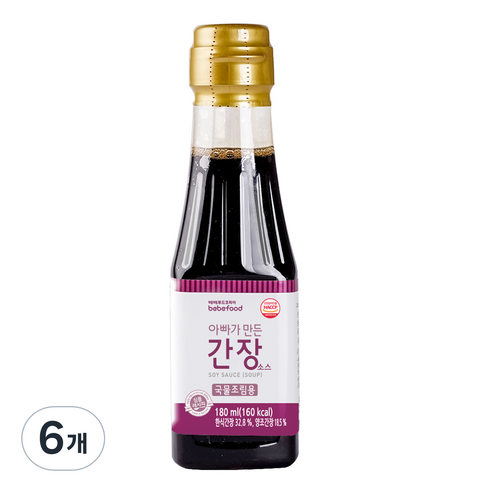 베베푸드 아빠가 만든 간장 소스 국물조림용, 180ml, 6개, 깊은맛