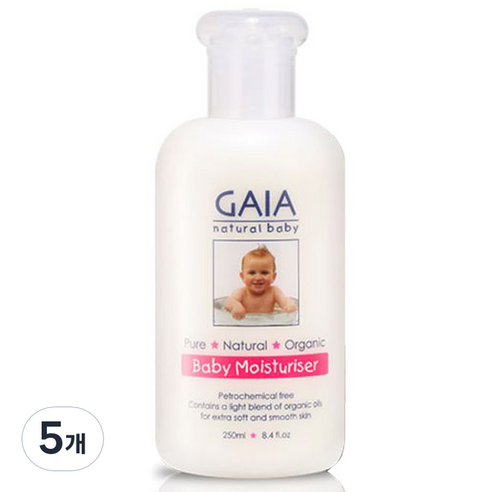 가이아 내추럴 베이비 - 베이비 모이스처라이저, 250ml, 5개
