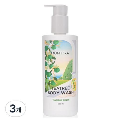 몽프라 약산성 티트리 바디워시 탠저린가든, 500ml, 3개