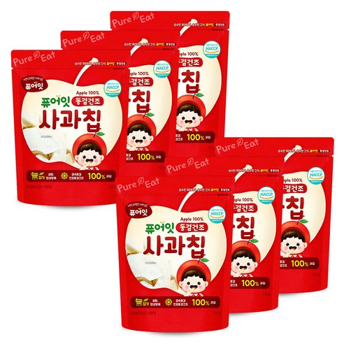 퓨어잇 동결건조 과일칩, 12g, 6개, 사과