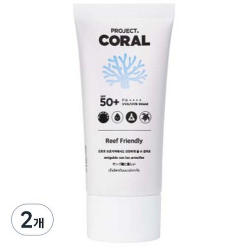 프로젝트코랄 어드밴스드 무기자차 선크림 SPF50+ PA++++, 50ml, 1개